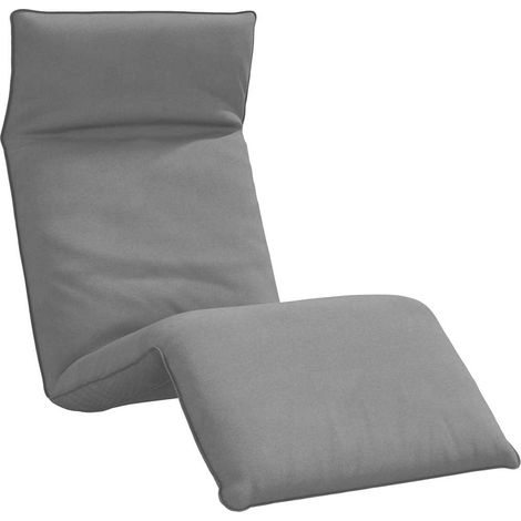 Chaise longue Transat Bain de soleil pliante gris 175x54x8,5 cm tissu oxford (1/5)
