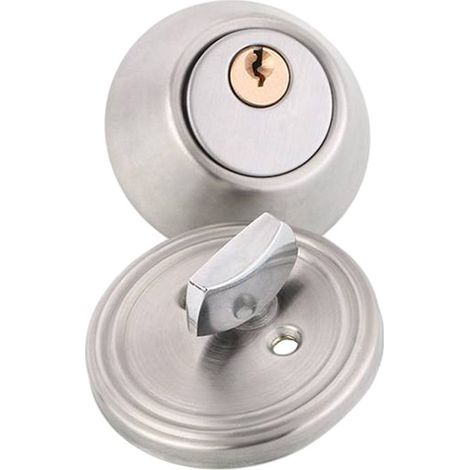 Serrure de Porte à Bouton avec Cylindre Cuivre Système Sécurité Stainless Steel Serrure 3 points Adapté Portes 30-45mm Paquet 3 Clés (1/5)