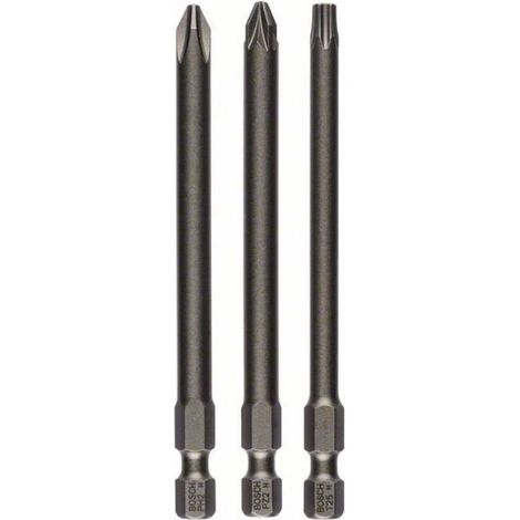 Jeu d'embouts de vissage extra-durs Bosch, 3 pces PH2, PZ2, T25, 89 mm -2607001767 (1/2)