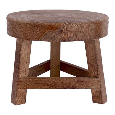 Mini tabouret en bois de 17,8 cm, support de présentation, colonne de pot de fleurs, mini tabouret pour plantes grasses ou bonsaï pour décoration d'intérieur ou d'extérieur (1/4)