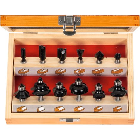 Serie set frese 12 pz smussare scanalatura legno plastica fresatrici