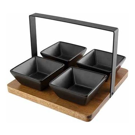 Plateau apéritf 4 coupelles et planche en Accacia - Cosy&Trendy (1/2)