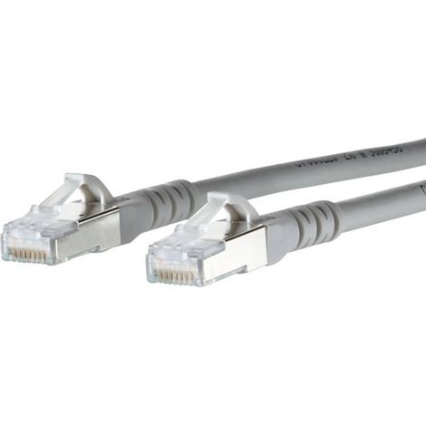 Metz Connect 130845A533-E RJ45 Câble réseau, câble patch CAT 6a S/FTP 15.00 m gris avec cliquet d'en (1/3)