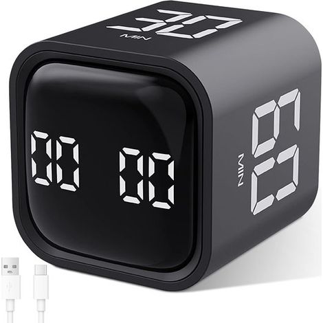 Timer a cubo Pomodoro - 5/10/30/60 min - Vibrazione - Suono regolabile (1/4)