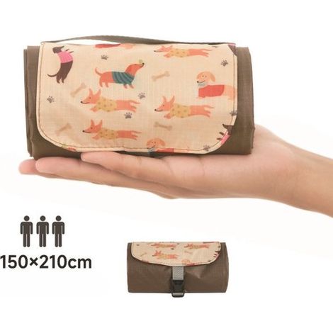 Manta de picnic, Impermeable, ultraligera y compacta, Manta verde para exteriores, acampadas, playa y senderismo, verde oscuro, 150 x 210 cm (1/5)