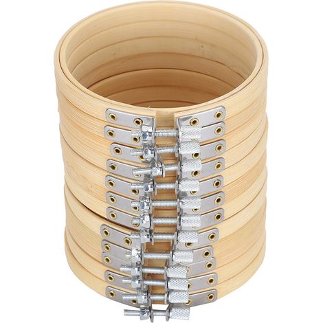 Telai da ricamo, cerchio, punto croce, anello, cornice in legno, colore crema, strumenti fai da te (1/5)