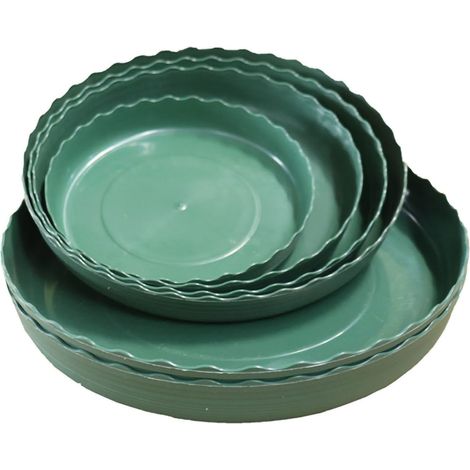 Pot de Fleurs Rond 2 Gallons - Bac à Semis Perforé en Plastique Vert pour Transplantation et Jardinage - 9.06x8.66x7.48 Pouces (1/5)