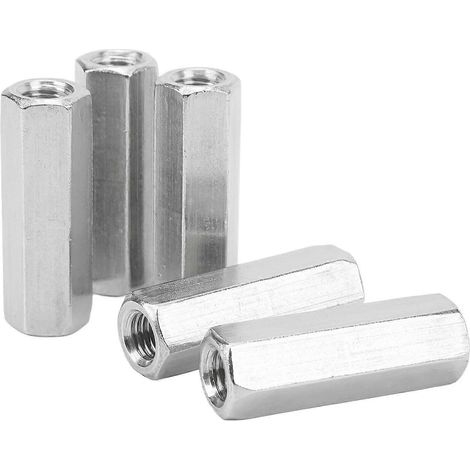 Pièce d'écrou de raccordement hexagonal M12x1,75 L60mm en acier inoxydable 304, connecteurs de tige filetée