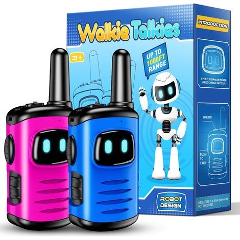 Kinder-Walkie-Talkies, ergonomisches Design, 81 g, 300 m Reichweite, für drinnen und draußen geeignet, Geschenk für Mädchen und Jungen im Alter von 3-10 Jahren (1/5)