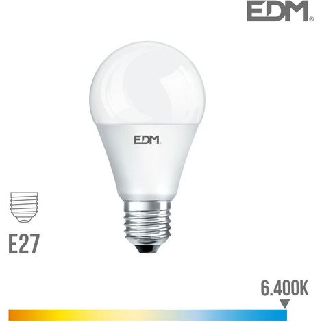 Standard-EDM-LED-Glühbirne E27 17 W 1900 lm 6400 K Kaltlicht Ø6,5 x 12,5 cm