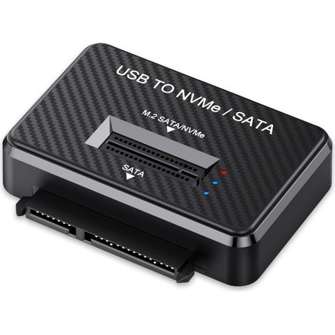 Adaptateur USB vers NVMe/SATA - Lecteur de Disque Dur Externe, Convertisseur M.2 avec Alimentation pour Transfert de Données Rapide (1/5)