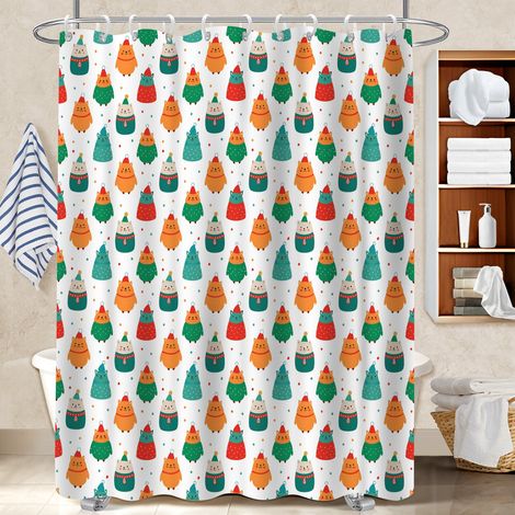 Rideau polyester pour douche 180x180 esthétique rideau étanche pour hôtel / airbnb (1/5)