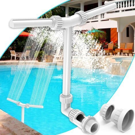 Poolbrunnen, Doppelstrahl-Poolzubehör für Aufstell- und Einbaupools, 2-in-1 verstellbarer Poolbrunnen für Aufstellpools, Gartenbewässerung (1/5)