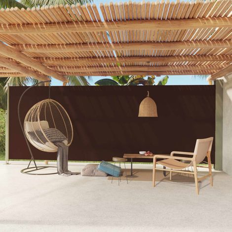 INLIFE Auvent latéral rétractable de patio 200x600 cm Marron (1/5)
