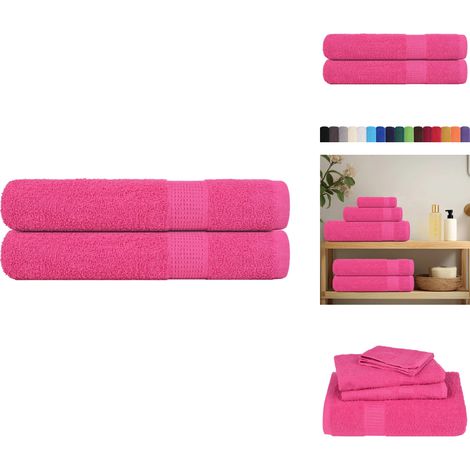 Serviettes 2 pcs rose 100x200 cm 360 g/m² 100% coton - Serviette - Serviettes - Serviette De Plage - Serviette De Bain (1/5)