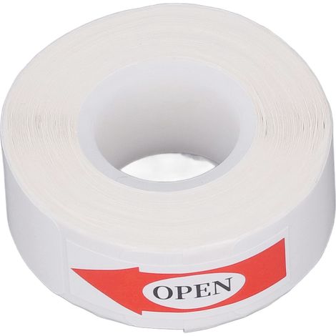 Rouleau de papier thermique blanc 15 x 30 mm, 200 feuilles, sans encre, avec adhésif au dos. (1/5)