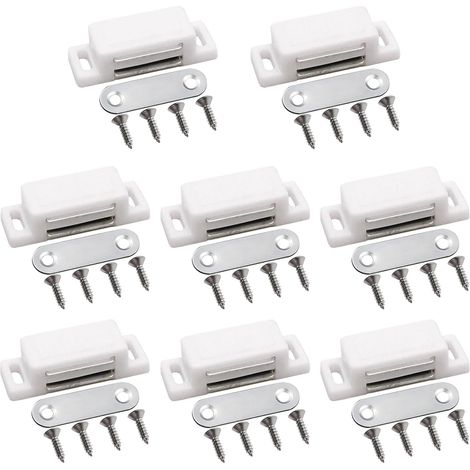 8 Pièces Aimant Porte Placard avec 32 Vis Aimant Placard Conception Magnétique Loqueteau Magnétique Forte Adsorption Ferme Porte pour Armoires Cuisine Armoires Salle Bain Murales (Petit) (1/5)