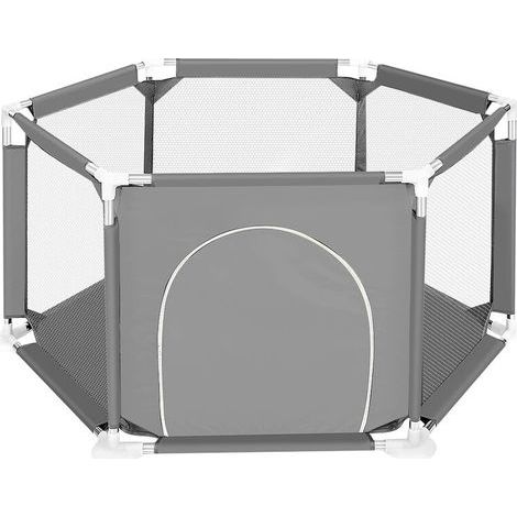 Kinderlaufstall, Babylaufstall, 130 x 65 cm, Grau (1/5)