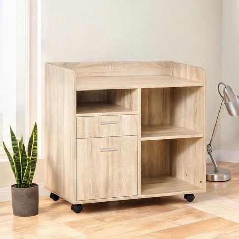 Meuble de rangement de bureau lemn natural en pAL 80 x 40 x 72 cm (1/5)