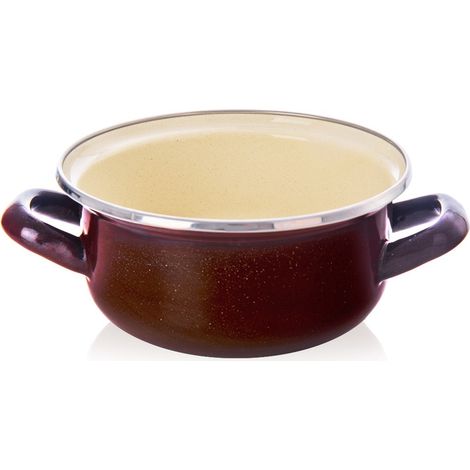 Vaso in smalto marrone, 16 cm, 1 l (1/5)