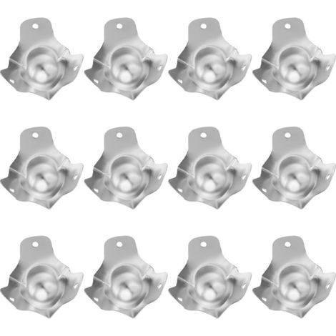 Protection D’Angle Métallique Argentée 12 Pièces, Coins Arrondis Valise de Transport, Accessoires Flight Case, Fer Robuste, Forme Boule, Lot de 12 (1/5)