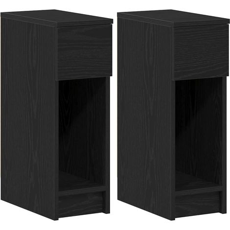 Maison Exclusive - Comodini con Cassetto 2 pz Rovere Nero 20x36x60 cm