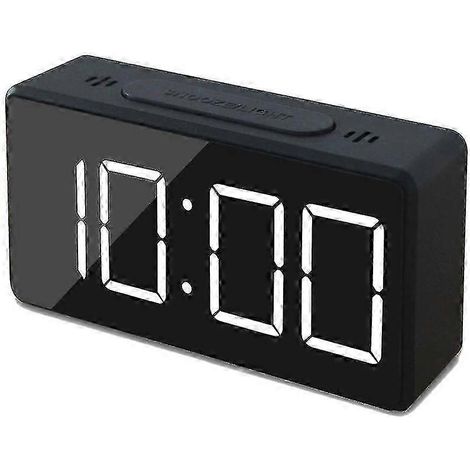 Mini réveil numérique de voyage avec affichage LED de l'heure et de la température, fonction snooze réglable. (1/5)
