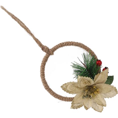 Couronne décorative de Noël à suspendre, faite main, unique, en pommes de pin, décoration murale pour anniversaire ou fêtes de fin d'année 6119 (1/5)