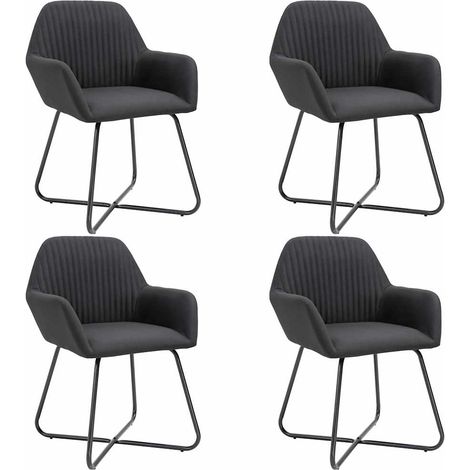 vidaXL Sillas de comedor 4 unidades tela negras (1/4)