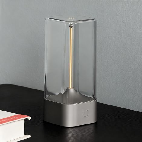 Lampe de bureau magnétique rechargeable, veilleuse magnétique portable, lumière respirante, lampe LED flexible moderne et minimaliste (argent). (1/5)