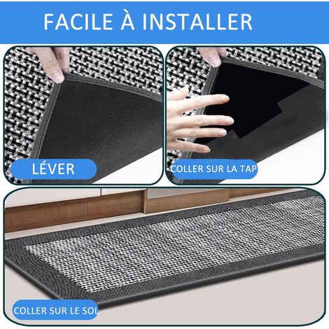 Grand Anti Derapant Tapis,8Pcs Anti Derapant Tapis Antiderapant Autocollants,Anti Glisse Tapis Réutilisable,Rug Gripper Anti Dérapant pour planchers de Bois Franc Parquet Carpettes (1/4)