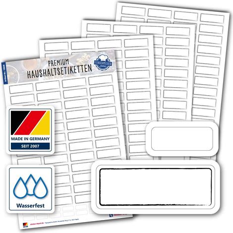 Lot de 280 étiquettes autocollantes amovibles pour écrire - Autocollants pour cuisine, maison et bureau - Autocollants pour mettre de l'ordre - Épices, boîtes de conservation, rangement. (1/5)
