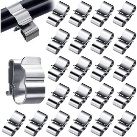 Colliers de serrage en acier inoxydable pour câbles solaires photovoltaïques, colliers de serrage pour câbles de remorque, colliers de serrage pour câbles PV pour remorque de bateau, 30 pièces, argent (1/5)
