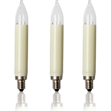 hellum candele di ricambio per candele dell'albero di Natale luci fiabesche interni esterni, 3 pezzi 12V 3W con 20 punti combustione, ø15mm E10/ 22Lumen 902037 (1/4)