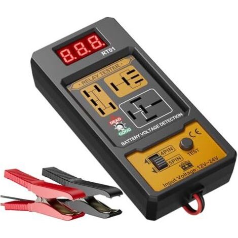 Testeur de relais automobiles,Détecteur diagnostic tension avec câbles à pince 4 broches et 5 broches,Pour voiture, berlines, SUV, camions, pick-up, minibus -