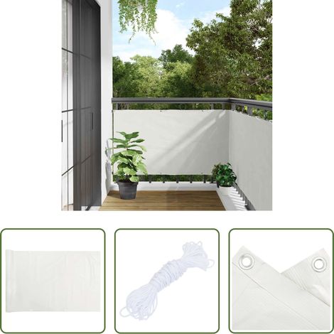 vidaXL Clôture métallique -  Écran d'intimité de balcon blanc 400x120 cm PVC (1/5)