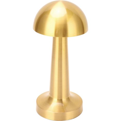Lampe champignon sans fil rechargeable USB 3 couleurs réglable intensité lumineuse métal lampe de chevet mignonne pour enfants chambre bébé doré (1/5)