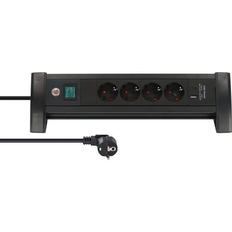 BRENNENSTUHL PREMIUM OFFICE-LINE BLOC MULTIPRISE 4 PRISES AVEC USB C PD 30 W ET USB A 18 W (FABRIQUÉ EN ALLEMAGNE, BOÎTE DE DIST