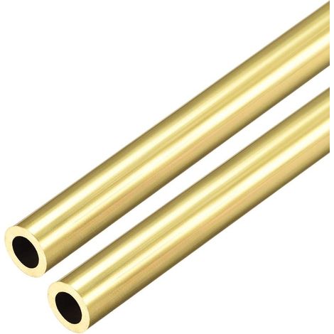 sourcing map Brass Tube Round 300mm Length 8mm External Diameter 1.5mm Wall Thickness Seamless Straight Pipe 2 Pcs (1/4)