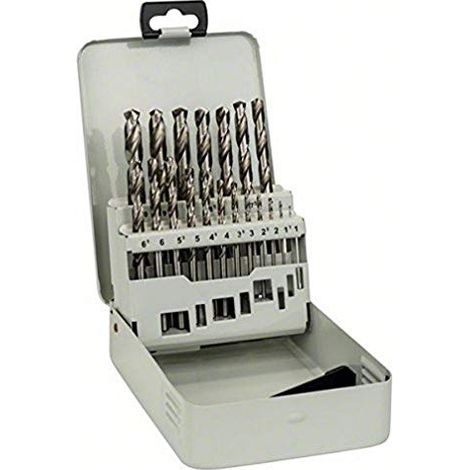 Bosch 19 pezzi set punte per metallo HSS-G, DIN Set punte per metallo HSS-G da 19 pezzi (1/4)