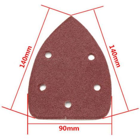 Papier de verre - 55 feuilles - 5 trous - grains 40 80 120 180 240 - pour ponceuse à souris - oxyde d'aluminium - auto-agrippant (1/4)