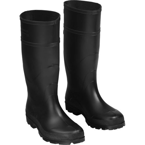 Bottes de travail en PVC, bottes de sécurité, bottes hautes en caoutchouc noir, pointure 41 résistantes, Vorstahl (1/3)
