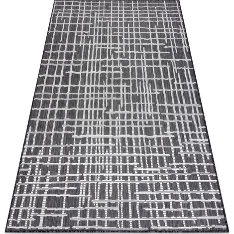 Teppich SISAL SION Gitter, Linien 22144 flach gewebt schwarz / ecru  black 160x220 cm