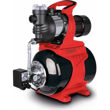 Scheppach Pompe à eau domestique HWW1400 - 1300W - débit d'eau max 6000 L/h - 4,8 bar - hauteur de refoulement max 48 m - hauteur d'aspiration max 8 m - réservoir 24L