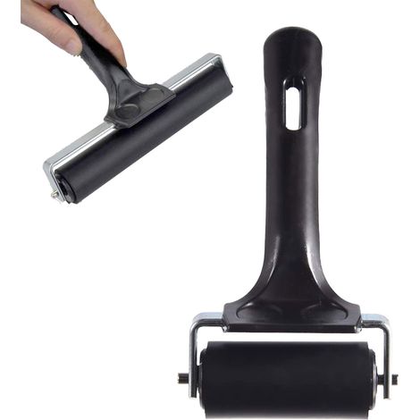 Lot de 2 rouleaux de gravure de 6 cm pour peinture latex, encre d'impression, colle et pinceau (1/5)