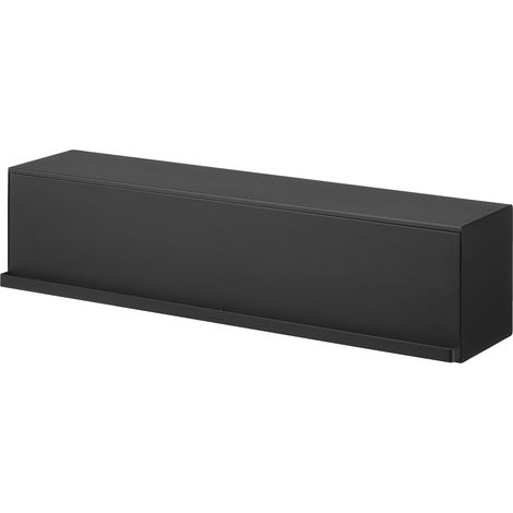 Boîte de Rangement Murale, Noir, Acier/Résine Pom/Polyester/Silicone/Résine ABS, Minimaliste, 60 x 15.7 x 14.6 cm (L x P x H) (1/5)