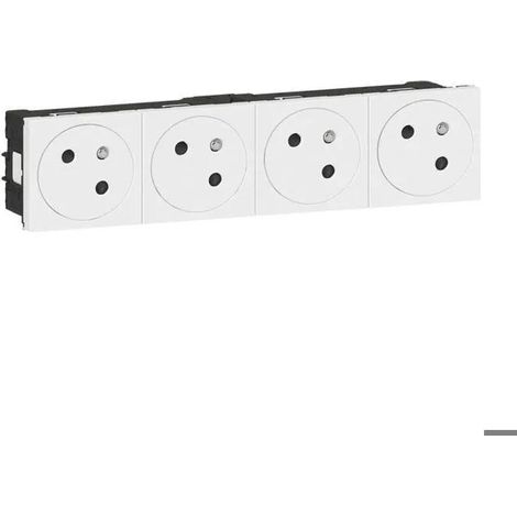 Legrand 077144L Presa quadrupla bianca da superficie 4 x 2 P + T 16 A 250 V Mosaic Link Legrand – 8 moduli