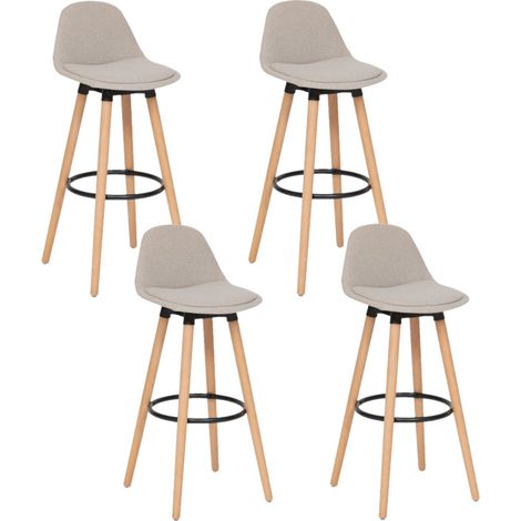 Lot de 4 chaises de bar avec coussin MAXON