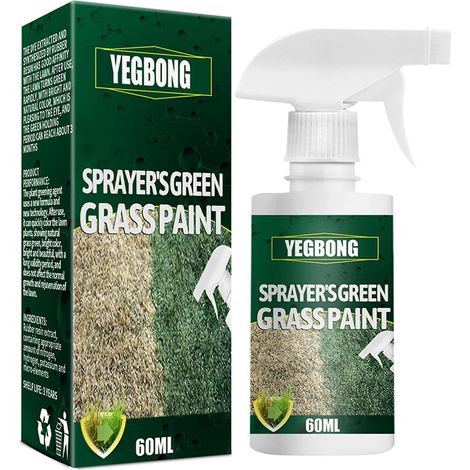 Peinture en aérosol pour gazon vert, longue durée, idéale pour raviver l'herbe jaunie et clairsemée. (1/5)