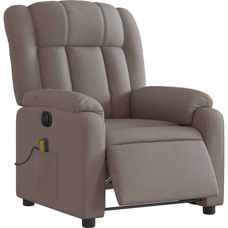 Massagesessel Elektrisch Taupe Stoff vidaXL (1/5)